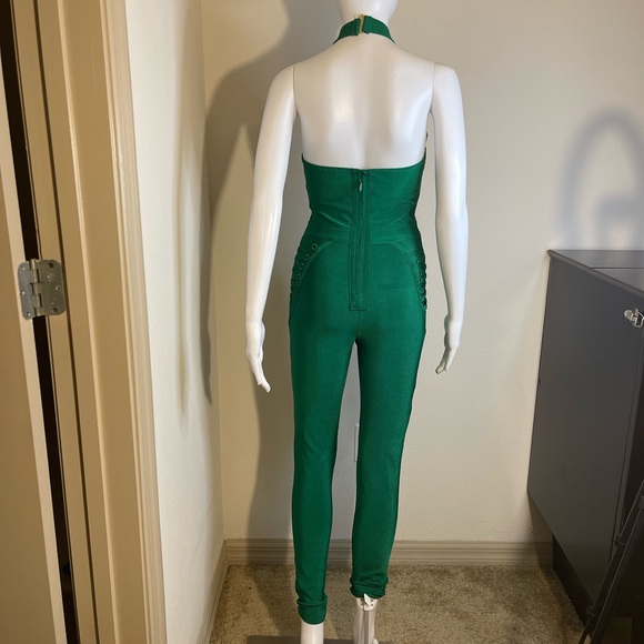 Rooftop Vibe Bandage Jumpsuit- Kelly Green - Picture 5 of 6
